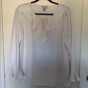 White Business Professional Loft Blouse